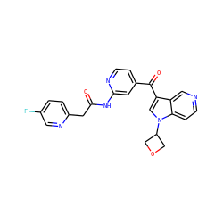 O=C(Cc1ccc(F)cn1)Nc1cc(C(=O)c2cn(C3COC3)c3ccncc23)ccn1 ZINC001772570198