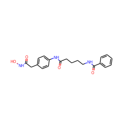 O=C(Cc1ccc(NC(=O)CCCCNC(=O)c2ccccc2)cc1)NO ZINC001772606857