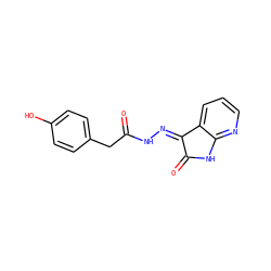 O=C(Cc1ccc(O)cc1)N/N=C1\C(=O)Nc2ncccc21 ZINC000072179054