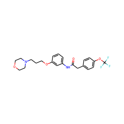 O=C(Cc1ccc(OC(F)(F)F)cc1)Nc1cccc(OCCCN2CCOCC2)c1 ZINC000043067973