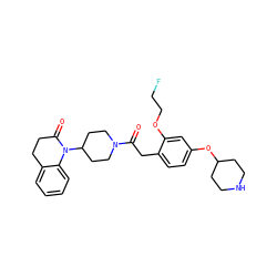 O=C(Cc1ccc(OC2CCNCC2)cc1OCCF)N1CCC(N2C(=O)CCc3ccccc32)CC1 ZINC000096284094