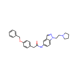 O=C(Cc1ccc(OCc2ccccc2)cc1)Nc1ccc2c(cnn2CCN2CCCC2)c1 ZINC000013609998