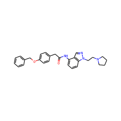 O=C(Cc1ccc(OCc2ccccc2)cc1)Nc1cccc2c1cnn2CCN1CCCC1 ZINC000013610005