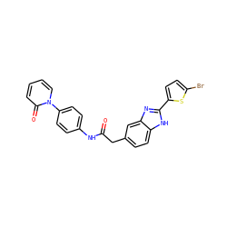 O=C(Cc1ccc2[nH]c(-c3ccc(Br)s3)nc2c1)Nc1ccc(-n2ccccc2=O)cc1 ZINC000027206243