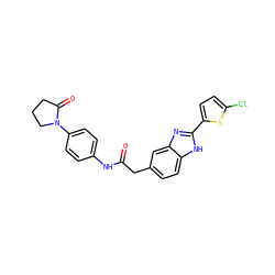 O=C(Cc1ccc2[nH]c(-c3ccc(Cl)s3)nc2c1)Nc1ccc(N2CCCC2=O)cc1 ZINC000027212084