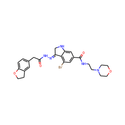 O=C(Cc1ccc2c(c1)CCO2)N/N=C1\CNc2cc(C(=O)NCCN3CCOCC3)cc(Br)c21 ZINC001772657258