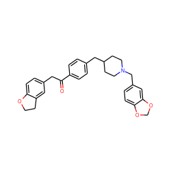 O=C(Cc1ccc2c(c1)CCO2)c1ccc(CC2CCN(Cc3ccc4c(c3)OCO4)CC2)cc1 ZINC000043021080