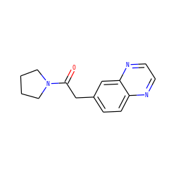 O=C(Cc1ccc2nccnc2c1)N1CCCC1 ZINC000045498583