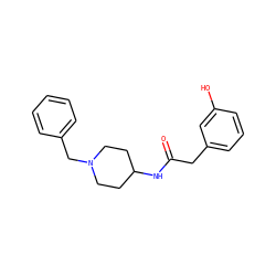 O=C(Cc1cccc(O)c1)NC1CCN(Cc2ccccc2)CC1 ZINC000013779913