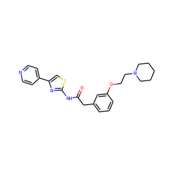 O=C(Cc1cccc(OCCN2CCCCC2)c1)Nc1nc(-c2ccncc2)cs1 ZINC000202490282