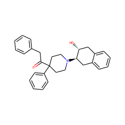 O=C(Cc1ccccc1)C1(c2ccccc2)CCN([C@@H]2Cc3ccccc3C[C@H]2O)CC1 ZINC000049071702
