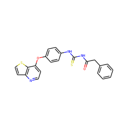 O=C(Cc1ccccc1)NC(=S)Nc1ccc(Oc2ccnc3ccsc23)cc1 ZINC000038268756