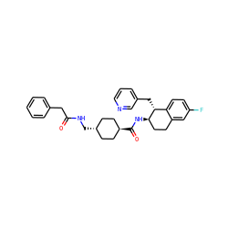 O=C(Cc1ccccc1)NC[C@H]1CC[C@H](C(=O)N[C@@H]2CCc3cc(F)ccc3[C@H]2Cc2cccnc2)CC1 ZINC000253636381