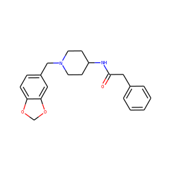 O=C(Cc1ccccc1)NC1CCN(Cc2ccc3c(c2)OCO3)CC1 ZINC000013470628