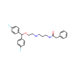 O=C(Cc1ccccc1)NCCCNCCOC(c1ccc(F)cc1)c1ccc(F)cc1 ZINC000013800391
