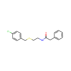 O=C(Cc1ccccc1)NCCSCc1ccc(Cl)cc1 ZINC000002978507