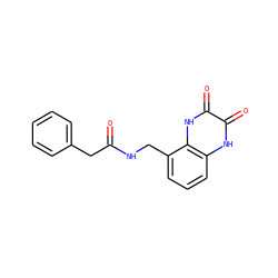 O=C(Cc1ccccc1)NCc1cccc2[nH]c(=O)c(=O)[nH]c12 ZINC000027552603