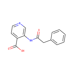 O=C(Cc1ccccc1)Nc1cnccc1C(=O)O ZINC000079698067