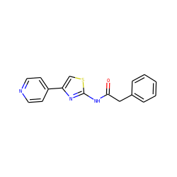 O=C(Cc1ccccc1)Nc1nc(-c2ccncc2)cs1 ZINC000009639897