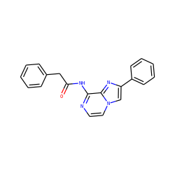 O=C(Cc1ccccc1)Nc1nccn2cc(-c3ccccc3)nc12 ZINC001772623602