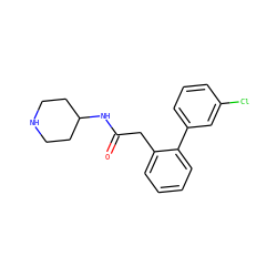 O=C(Cc1ccccc1-c1cccc(Cl)c1)NC1CCNCC1 ZINC000049046246