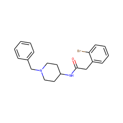 O=C(Cc1ccccc1Br)NC1CCN(Cc2ccccc2)CC1 ZINC000013779897