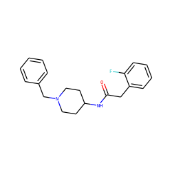 O=C(Cc1ccccc1F)NC1CCN(Cc2ccccc2)CC1 ZINC000013779899