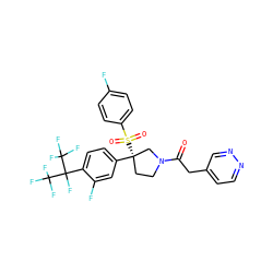 O=C(Cc1ccnnc1)N1CC[C@](c2ccc(C(F)(C(F)(F)F)C(F)(F)F)c(F)c2)(S(=O)(=O)c2ccc(F)cc2)C1 ZINC001772619472