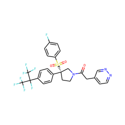 O=C(Cc1ccnnc1)N1CC[C@](c2ccc(C(F)(C(F)(F)F)C(F)(F)F)cc2)(S(=O)(=O)c2ccc(F)cc2)C1 ZINC001772588743