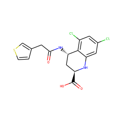 O=C(Cc1ccsc1)N[C@H]1C[C@H](C(=O)O)Nc2cc(Cl)cc(Cl)c21 ZINC000013455265