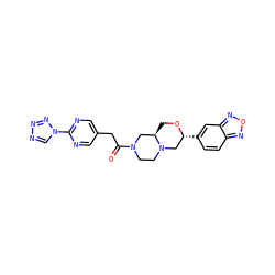 O=C(Cc1cnc(-n2cnnn2)nc1)N1CCN2C[C@@H](c3ccc4nonc4c3)OC[C@@H]2C1 ZINC000206952705