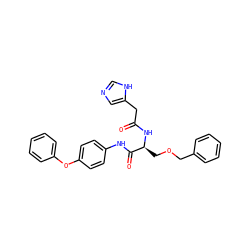 O=C(Cc1cnc[nH]1)N[C@@H](COCc1ccccc1)C(=O)Nc1ccc(Oc2ccccc2)cc1 ZINC000084616257