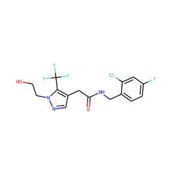 O=C(Cc1cnn(CCO)c1C(F)(F)F)NCc1ccc(F)cc1Cl ZINC000095566121