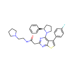 O=C(Cc1nc(N2CCC[C@@H]2c2ccccc2)c2c(-c3ccc(F)cc3)csc2n1)NCCN1CCCC1 ZINC000146393300