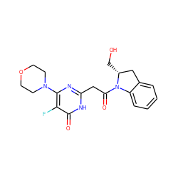O=C(Cc1nc(N2CCOCC2)c(F)c(=O)[nH]1)N1c2ccccc2C[C@H]1CO ZINC000147071903