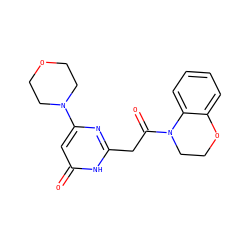 O=C(Cc1nc(N2CCOCC2)cc(=O)[nH]1)N1CCOc2ccccc21 ZINC000115072507