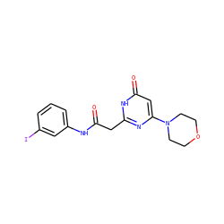 O=C(Cc1nc(N2CCOCC2)cc(=O)[nH]1)Nc1cccc(I)c1 ZINC000115071667