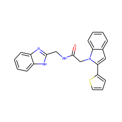 O=C(Cn1c(-c2cccs2)cc2ccccc21)NCc1nc2ccccc2[nH]1 ZINC001772584228