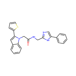 O=C(Cn1c(-c2cccs2)cc2ccccc21)NCc1ncc(-c2ccccc2)[nH]1 ZINC001772573807