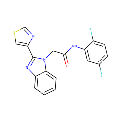 O=C(Cn1c(-c2cscn2)nc2ccccc21)Nc1cc(F)ccc1F ZINC000006566813