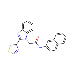 O=C(Cn1c(-c2cscn2)nc2ccccc21)Nc1ccc2ccccc2c1 ZINC000017484666