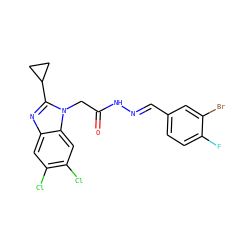 O=C(Cn1c(C2CC2)nc2cc(Cl)c(Cl)cc21)N/N=C/c1ccc(F)c(Br)c1 ZINC001772635838