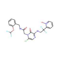 O=C(Cn1c(Cl)cnc(NCC(F)(F)c2cccc[n+]2[O-])c1=O)NCc1ccccc1OC(F)F ZINC000013489018