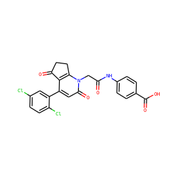 O=C(Cn1c2c(c(-c3cc(Cl)ccc3Cl)cc1=O)C(=O)CC2)Nc1ccc(C(=O)O)cc1 ZINC000221120592