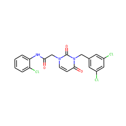 O=C(Cn1ccc(=O)n(Cc2cc(Cl)cc(Cl)c2)c1=O)Nc1ccccc1Cl ZINC000299855022
