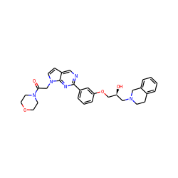 O=C(Cn1ccc2cnc(-c3cccc(OC[C@@H](O)CN4CCc5ccccc5C4)c3)nc21)N1CCOCC1 ZINC000219748327