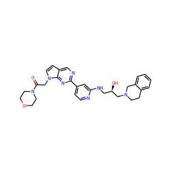 O=C(Cn1ccc2cnc(-c3ccnc(NC[C@@H](O)CN4CCc5ccccc5C4)c3)nc21)N1CCOCC1 ZINC000213635469