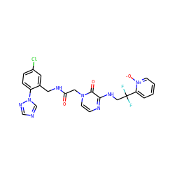 O=C(Cn1ccnc(NCC(F)(F)c2cccc[n+]2[O-])c1=O)NCc1cc(Cl)ccc1-n1cncn1 ZINC000013579412