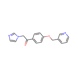 O=C(Cn1ccnc1)c1ccc(OCc2cccnc2)cc1 ZINC000299828685