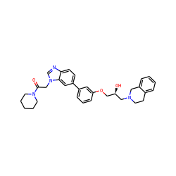 O=C(Cn1cnc2ccc(-c3cccc(OC[C@@H](O)CN4CCc5ccccc5C4)c3)cc21)N1CCCCC1 ZINC000219741985